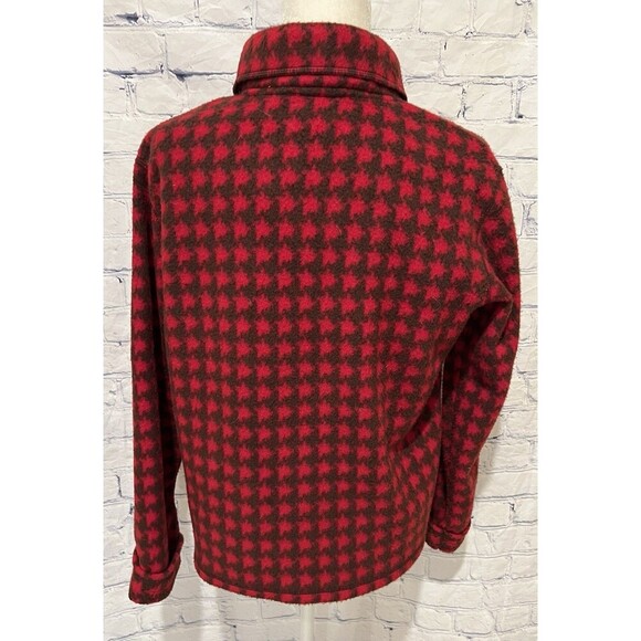 All Points By Reference Point Red & Black Houndstooth Fleece Jacket Size Small - Picture 4 of 7